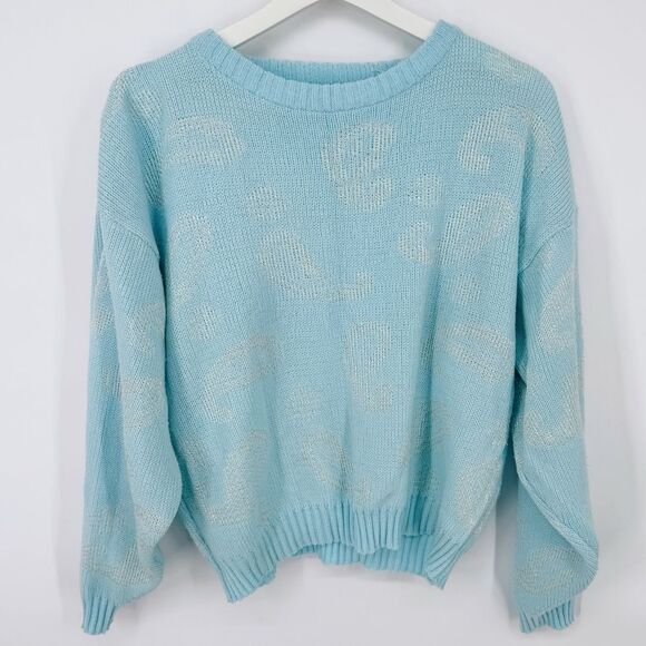 Vintage Via L.A. Paisley Knit Sweater Blue Medium - Picture 7 of 7
